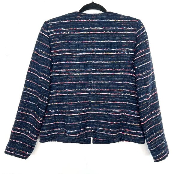Talbots Navy Colorful Tweed Jacket 8 Medium - Picture 4 of 4